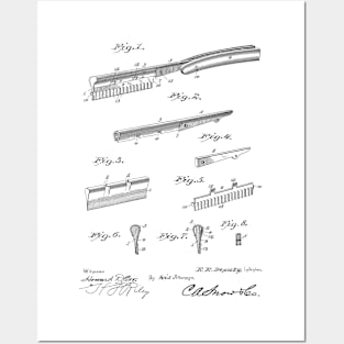 Safety Razor Vintage Patent Hand Drawing Posters and Art